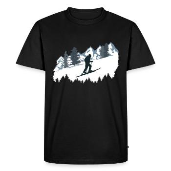 Ski tourers and mountains, ski tours - Men's Premium Organic T-Shirt - black - Front - Nico (187cm)