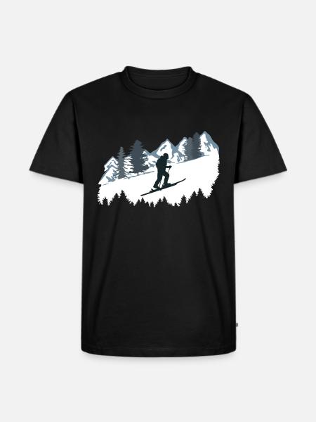 Sci alpinismo e montagna, sci alpinismo - Maglietta ecologica premium da uomo - nero