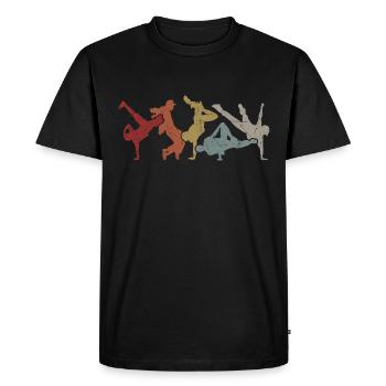Rétro B-Boy Breakdance Vintaga B-Girl Street Dance - T-shirt Premium bio Homme - noir - Devant - Nico (187cm)