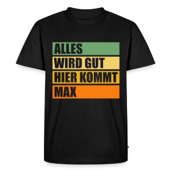 Max - Men's Premium Organic T-Shirt - black - Front - Nico (187cm)