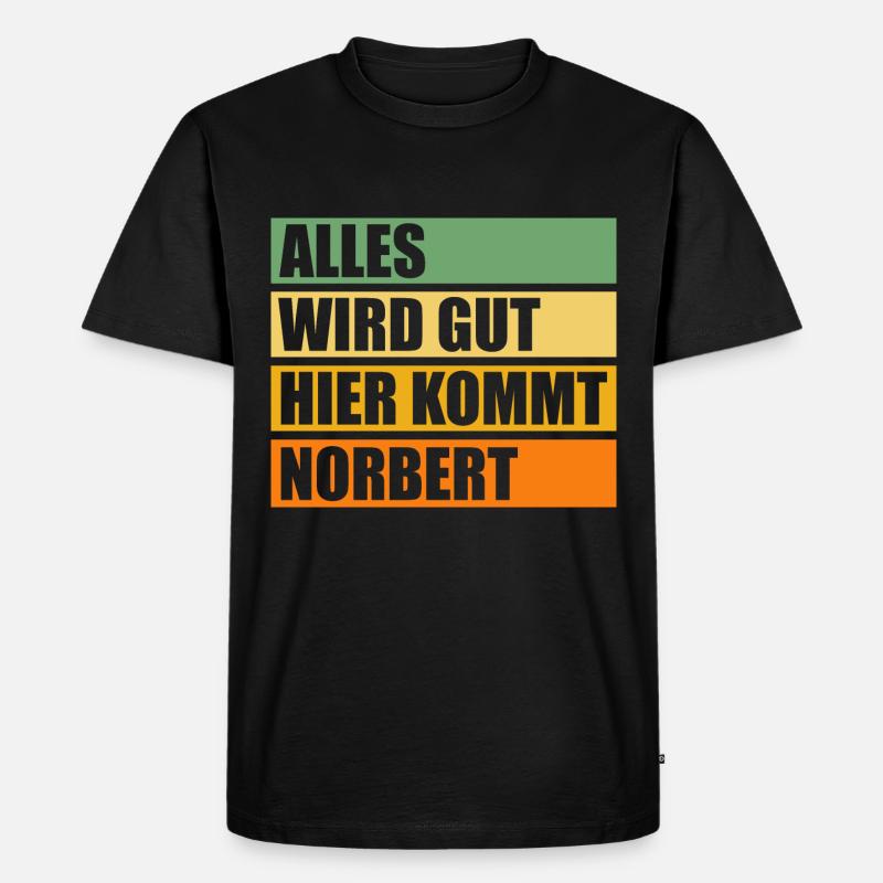 Norbert - Männer Premium Bio T-Shirt - Schwarz
