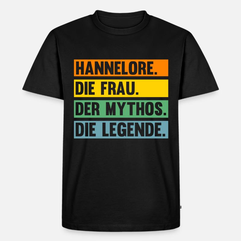 Hannelore - Männer Premium Bio T-Shirt - Schwarz