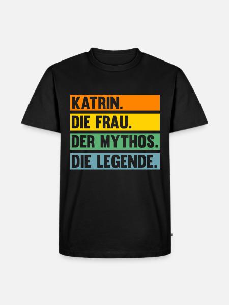Katrin - Männer Premium Bio T-Shirt - Schwarz