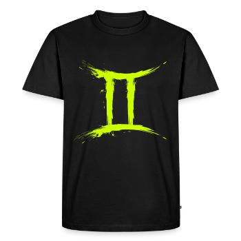 Sternzeichen Zwillinge Gelb Gemini Symbol - T-shirt Premium bio Homme - noir - Devant - Nico (187cm)