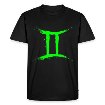 Sternzeichen Zwillinge Gemini Symbol Grün Hellgrün - T-shirt Premium bio Homme - noir - Devant - Nico (187cm)