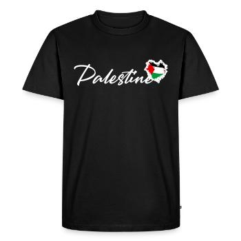 Dawlat Filastin Palestinian Flag Heart Palestine - T-shirt Premium bio Homme - noir - Devant - Nico (187cm)