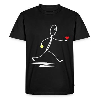 Heart - Cordial - Stick figure - Men's Premium Organic T-Shirt - black - Front - Nico (187cm)