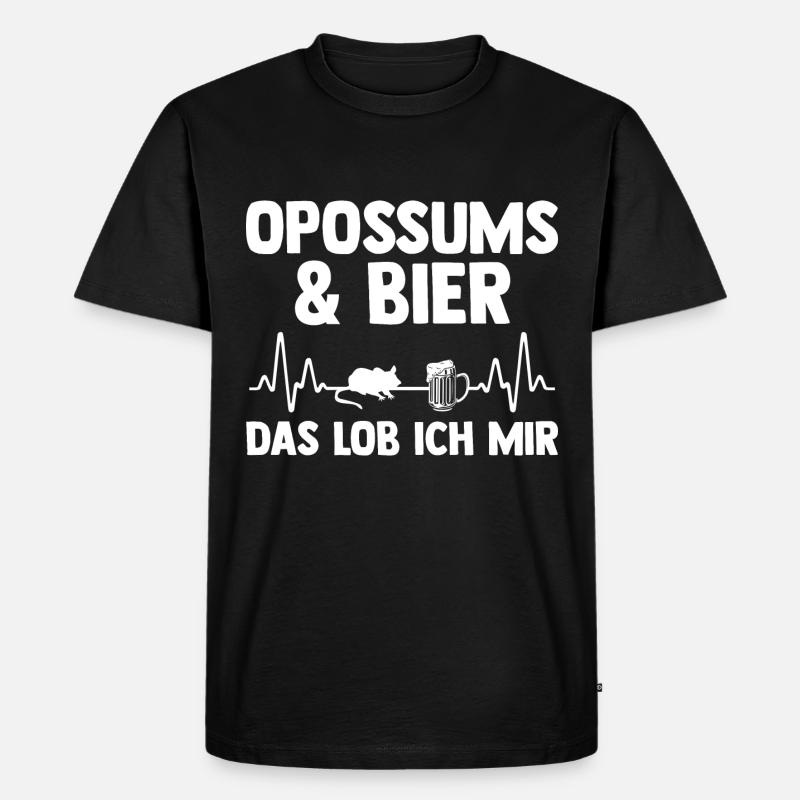 Opossum - Männer Premium Bio T-Shirt - Schwarz
