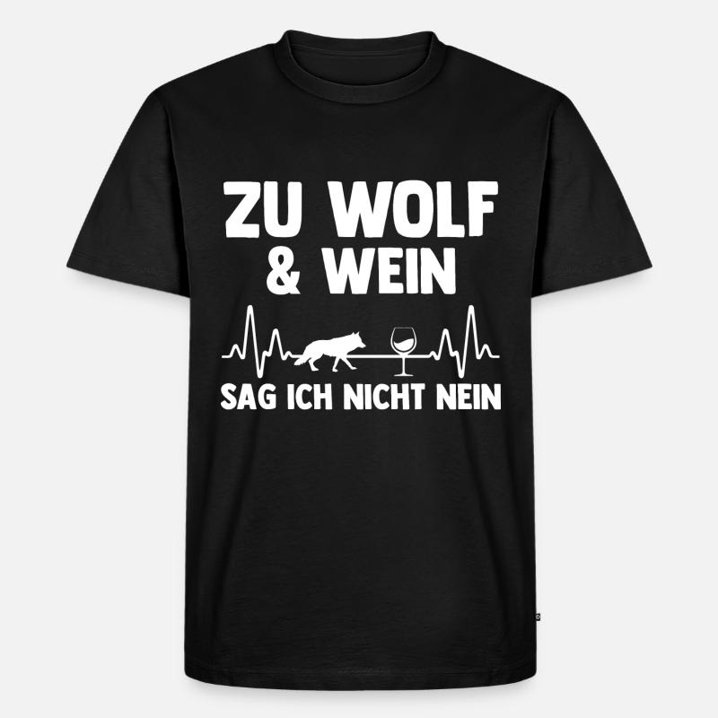 Tier Waldtier Wolf - Männer Premium Bio T-Shirt - Schwarz