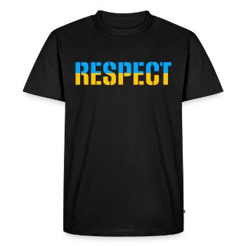 Respect Ukraine Respect Drapeau Couleurs du drapeau - T-shirt Premium bio Homme - noir - Devant - Nico (187cm)