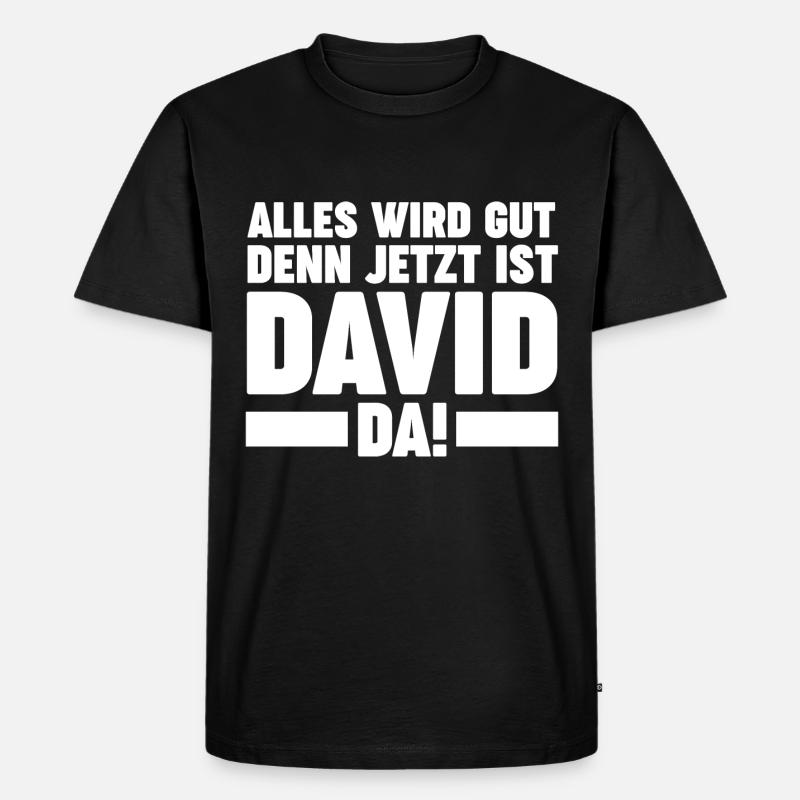David - Männer Premium Bio T-Shirt - Schwarz