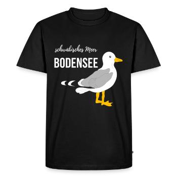 Bodensee Möwe - Männer Premium Bio T-Shirt - Schwarz - Vorne - Nico (187cm)