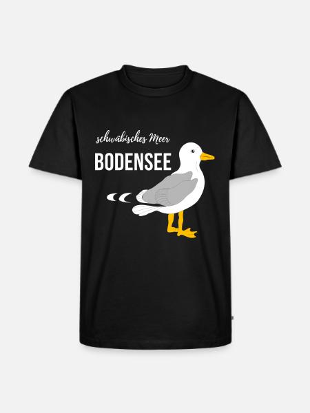 Bodensee Möwe - Männer Premium Bio T-Shirt - Schwarz
