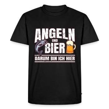 Angeln Und Bier Angler Biertrinker Spruch - Männer Premium Bio T-Shirt - Schwarz - Vorne - Nico (187cm)