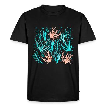 sous l’eau Plantes Motifs - T-shirt Premium bio Homme - noir - Devant - Nico (187cm)