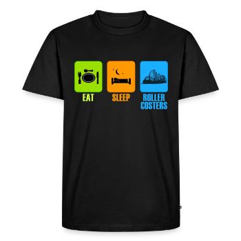 manger le cadeau de temps libre de montagnes russes de sommeil - T-shirt Premium bio Homme - noir - Devant - Nico (187cm)
