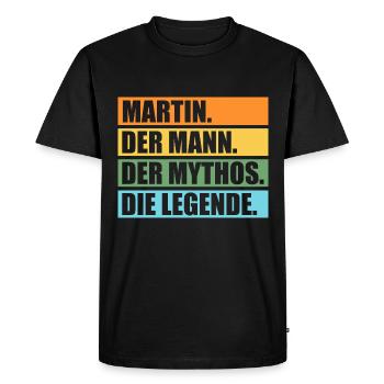 Martin - T-shirt Premium bio Homme - noir - Devant - Nico (187cm)
