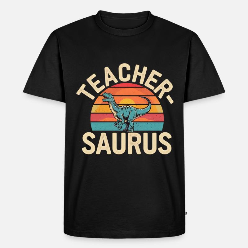 Teacher-saurus 16 - Männer Premium Bio T-Shirt - Schwarz