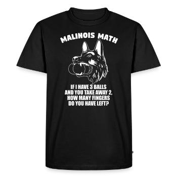 Belgian Shepherd Malinois Math - Men's Premium Organic T-Shirt - black - Front - Nico (187cm)