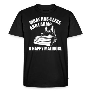 Belgian Shepherd Dog Malinois Happy - Men's Premium Organic T-Shirt - black - Front - Nico (187cm)