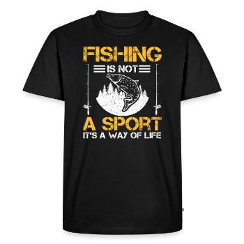 Pêcheur drôle de pêcheur - T-shirt Premium bio Homme - noir - Devant - Nico (187cm)