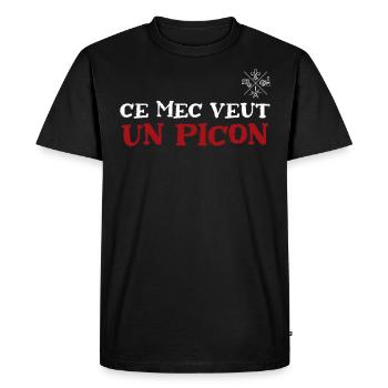 Ce mec veut un picon, amateur de bières - T-shirt Premium bio Homme - noir - Devant - Nico (187cm)
