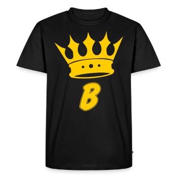 Lettre B King - T-shirt Premium bio Homme - noir - Devant - Nico (187cm)