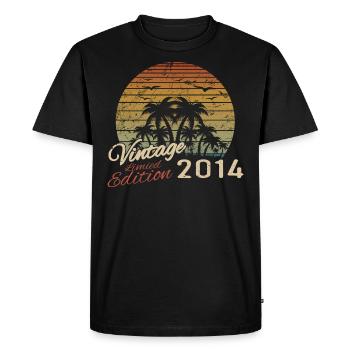 Vintage 2014 Birthday Gift 2014 Retro 2014 - Men's Premium Organic T-Shirt - black - Front - Nico (187cm)