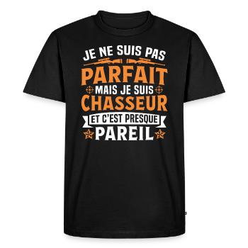 je suis chasseur - T-shirt Premium bio Homme - noir - Devant - Nico (187cm)
