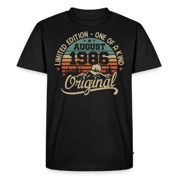 Août 1986 Cadeau D'anniversaire - Né en Août 1986 - T-shirt Premium bio Homme - noir - Devant - Nico (187cm)