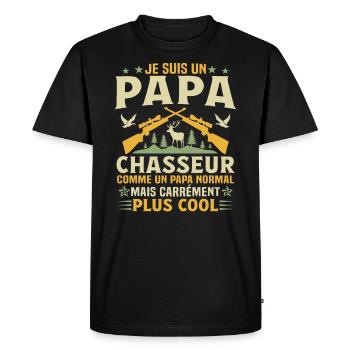 Je suis un papa chasseur - T-shirt Premium bio Homme - noir - Devant - Nico (187cm)