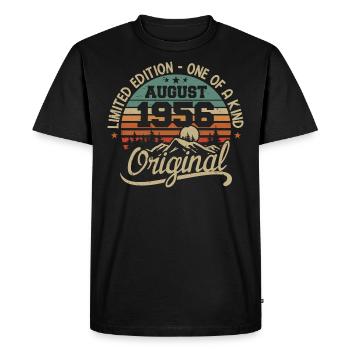 Août 1956 Cadeau D'anniversaire - Né en Août 1956 - T-shirt Premium bio Homme - noir - Devant - Nico (187cm)
