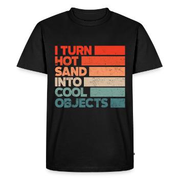 Soufflage de verre Verre travail de la lampe I Turn Hot - T-shirt Premium bio Homme - noir - Devant - Nico (187cm)