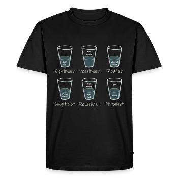 Point de vue - Le verre est ? - T-shirt Premium bio Homme - noir - Devant - Nico (187cm)