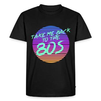 Back in the 80s - Men's Premium Organic T-Shirt - black - Front - Nico (187cm)