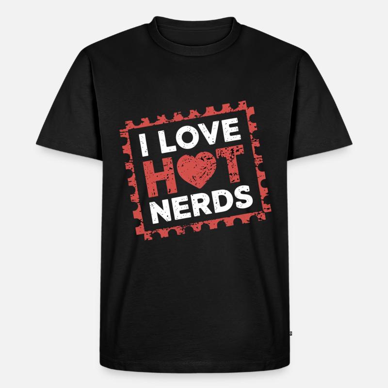I Love Hot Nerds 21 - Männer Premium Bio T-Shirt - Schwarz