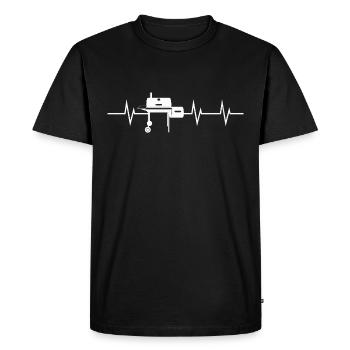 BBQ Frequency - Men's Premium Organic T-Shirt - black - Front - Nico (187cm)