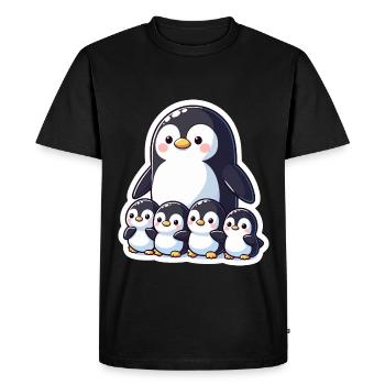 Petits pingouins pingouin famille mignon cadeau - T-shirt Premium bio Homme - noir - Devant - Nico (187cm)
