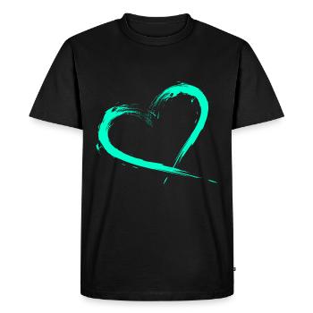 Vecteur de conception coeur turquoise nouveau - T-shirt Premium bio Homme - noir - Devant - Nico (187cm)
