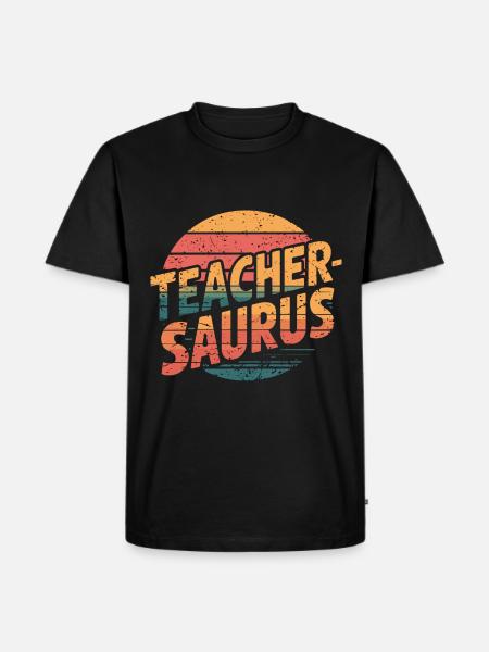 Teacher-saurus 14 - Männer Premium Bio T-Shirt - Schwarz
