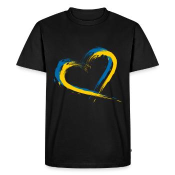 Heart brush flag Sweden flag design vector - Men's Premium Organic T-Shirt - black - Front - Nico (187cm)