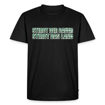 If the farmer dies, the land dies - Men's Premium Organic T-Shirt - black - Front - Nico (187cm)