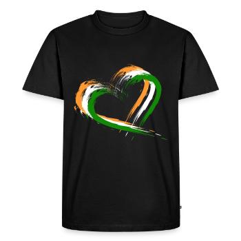 Heart Brush Flag India Design New Vector Flag - Men's Premium Organic T-Shirt - black - Front - Nico (187cm)
