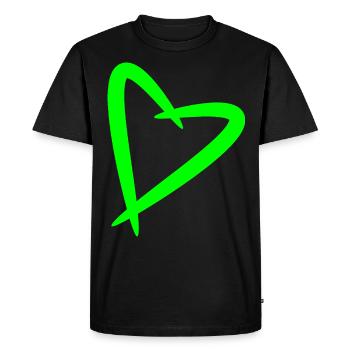 Conception d'amour de coeur - T-shirt Premium bio Homme - noir - Devant - Nico (187cm)