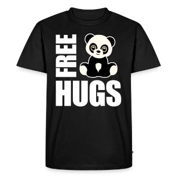 Panda câlins gratuit - T-shirt Premium bio Homme - noir - Devant - Nico (187cm)