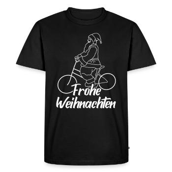 Vélo père Noël - T-shirt Premium bio Homme - noir - Devant - Nico (187cm)