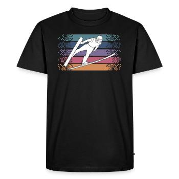 Ski jumper retro vintage - Men's Premium Organic T-Shirt - black - Front - Nico (187cm)