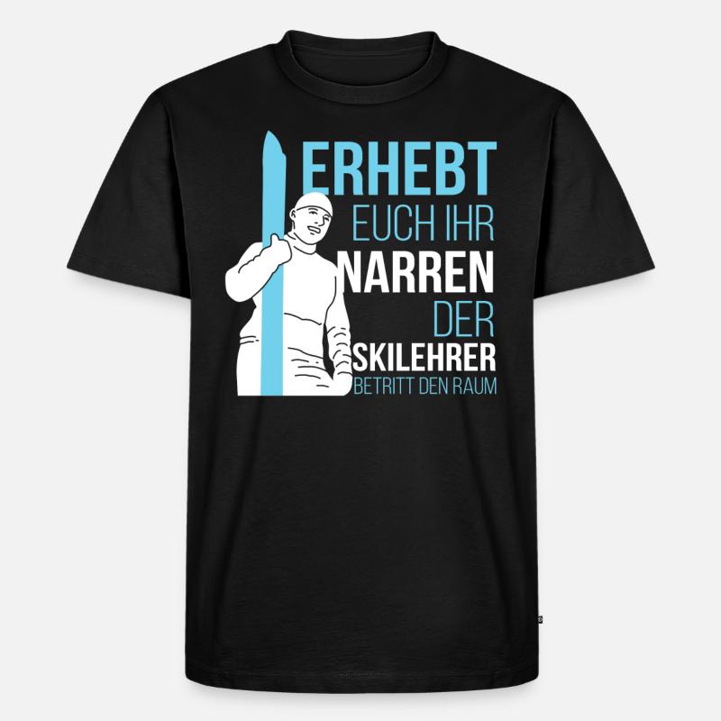 Skilehrer Ski Wintersport - Männer Premium Bio T-Shirt - Schwarz
