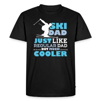 Ski papa, ski, vacances d'hiver, papa, neige - T-shirt Premium bio Homme - noir - Devant - Nico (187cm)