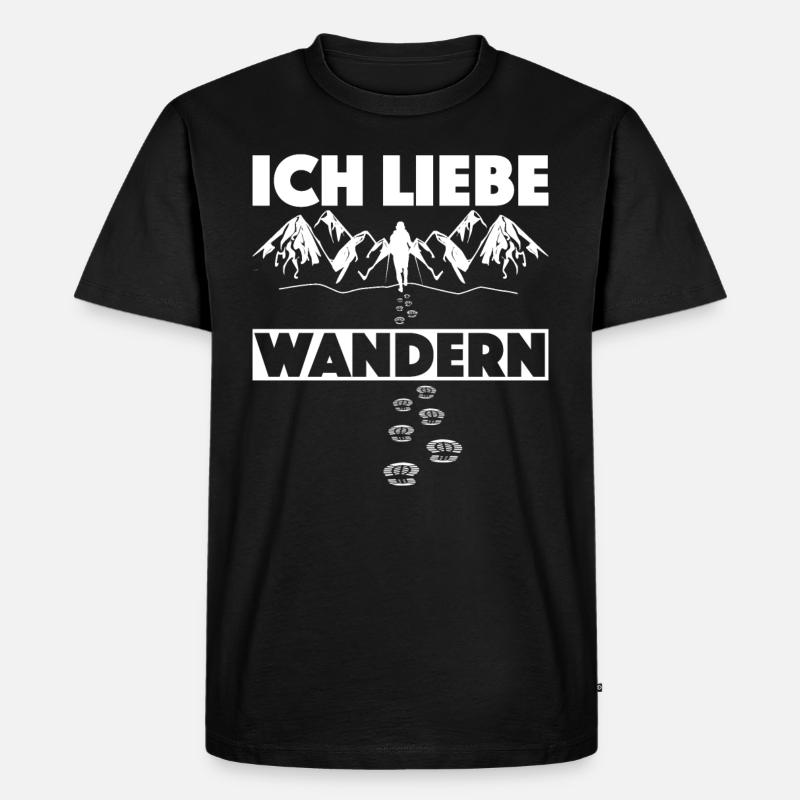 Wanderer - Männer Premium Bio T-Shirt - Schwarz
